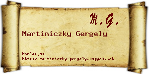 Martiniczky Gergely névjegykártya